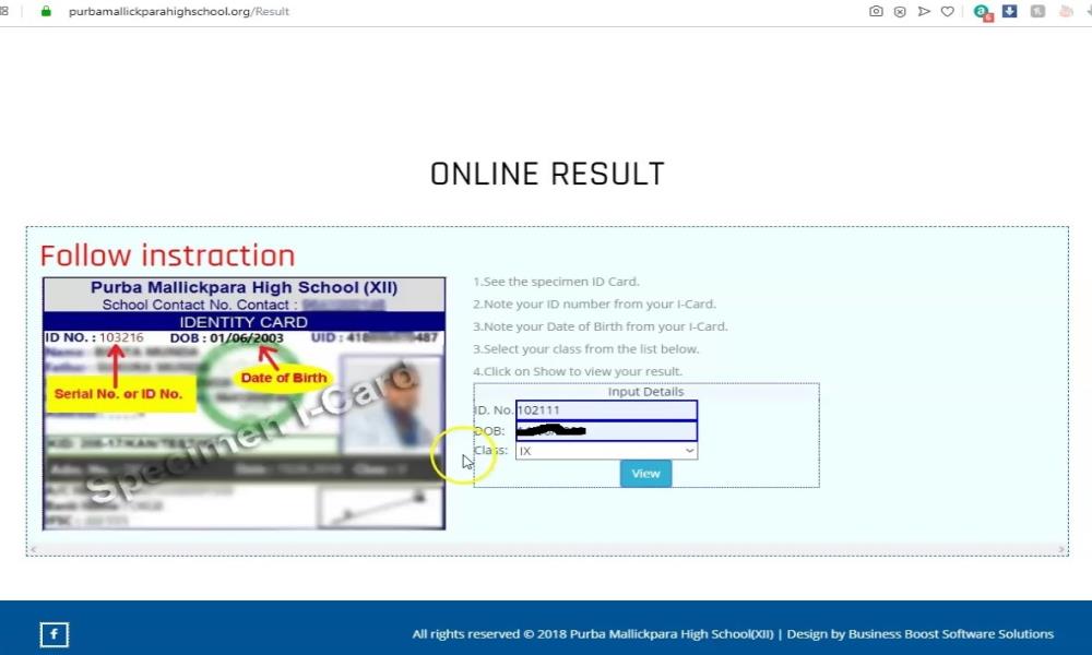 Purba Mallickpara High School(XII) Result 2019 View from Website... Pu...