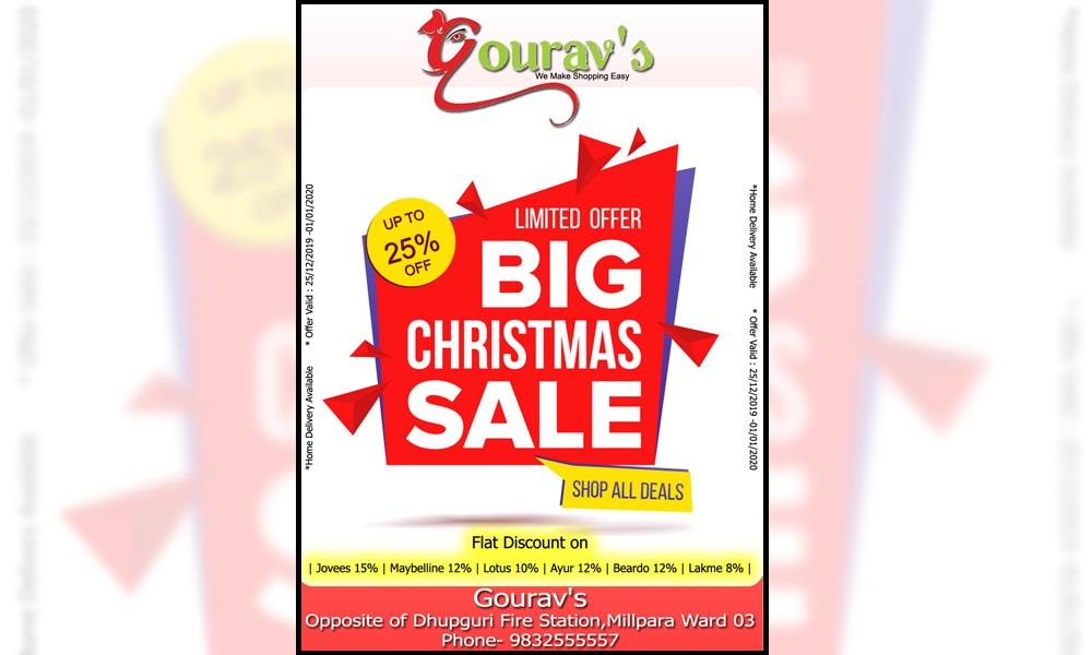 Gourav's offer BIG CHRISTMAS SALE : : FLAT UPTO 25% DISCOUNT on purcha...